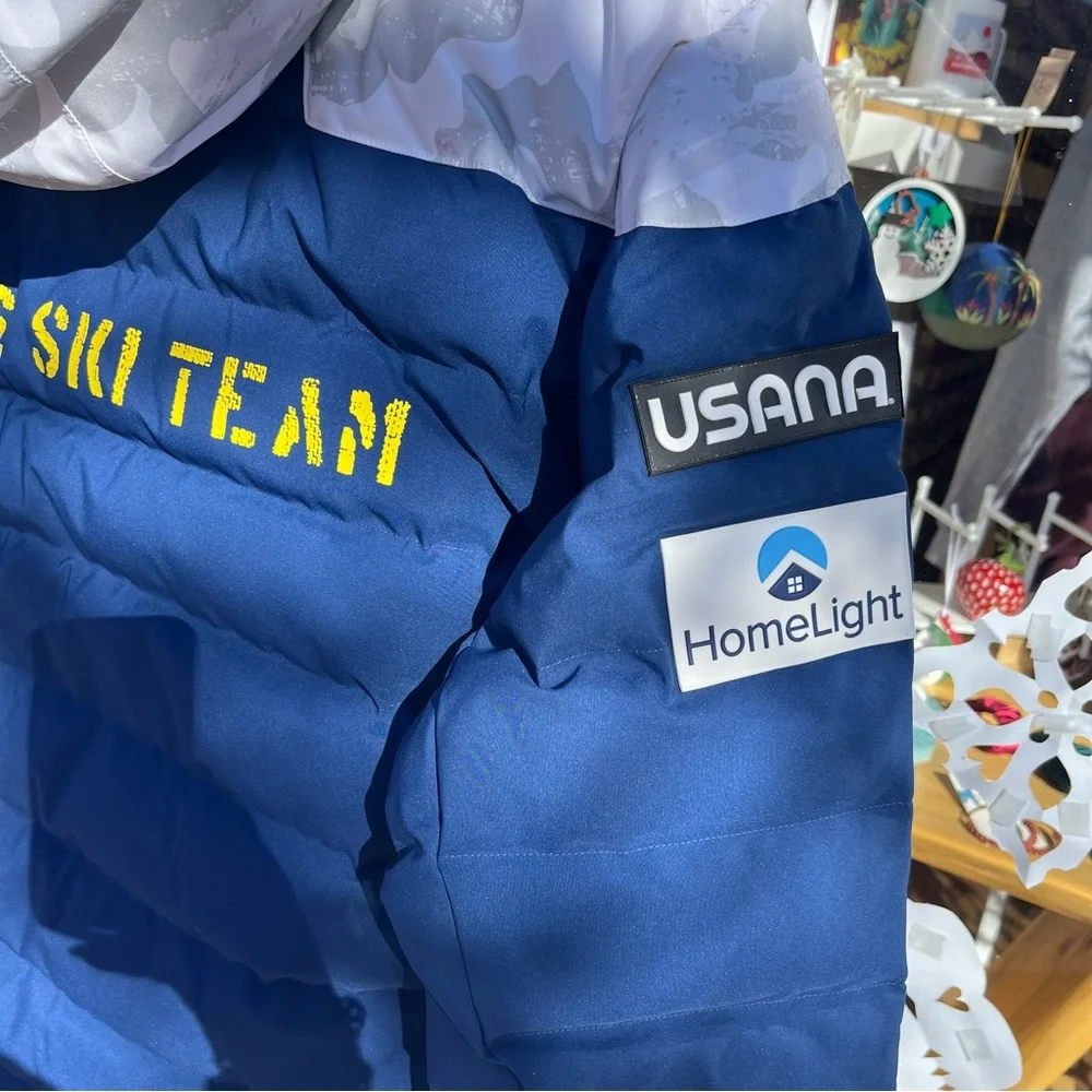 US Ski Team Spyder Rocket GoreTex Infinium Down Jacket Snow Camo Medical Rare L - Picture 13 of 15